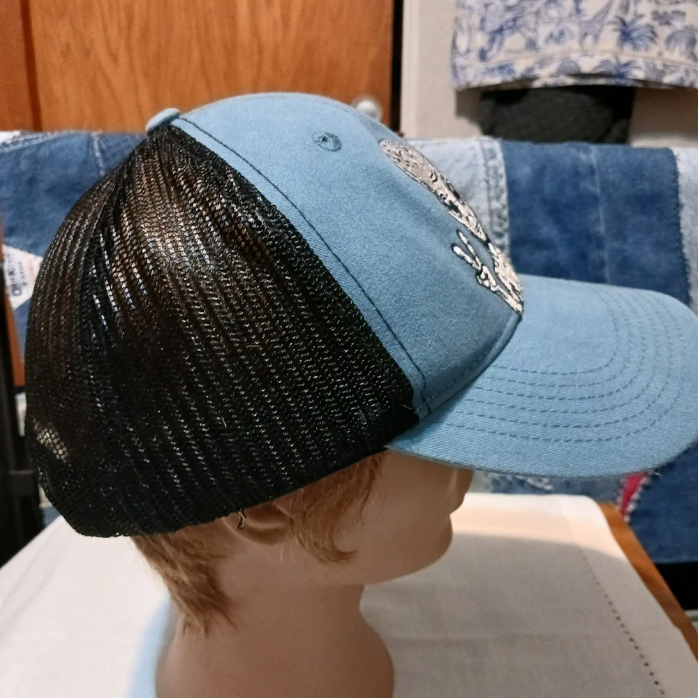Alien Area 51 Embroidered Ball Cap- adjustable Black Mesh OSFM